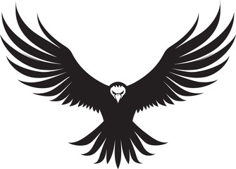 Majestic Hunter Silhouette Vector Eagle Noble Raptor Emblem Black Vector Design
