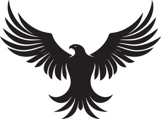 Elegant Raptor Profile Black Vector Eagle Proud Hunter Emblem Eagle Design