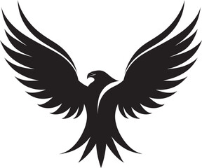 Fototapeta premium Sovereign Flight Profile Black Eagle Vector Elegant Bird of Prey Vector Eagle Icon