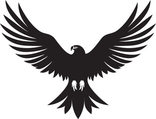Elegant Bird of Prey Vector Eagle Icon Predatory Majesty Black Eagle Design