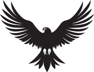 Elegant Bird of Prey Vector Eagle Icon Predatory Majesty Black Eagle Design
