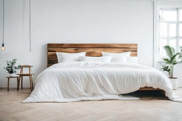 Develop a narrative around the meticulous care taken in arranging the bedroom, with the folded duvet as the centerpiece