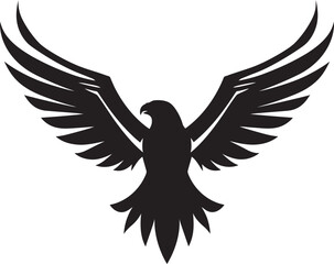 Noble Predator Emblem Vector Eagle Design Fierce Flight Sovereignty Black Eagle Icon