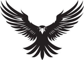 Obraz premium Fierce Flight Sovereignty Black Eagle Icon Regal Avian Majesty Vector Eagle
