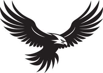 Dynamic Hunter Emblem Black Eagle Design Elegant Midnight Blossom Frame Vector Icon