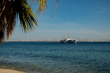 ferry ship on the beach in Istanbul