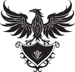 Regal Vector Emblem Black Heraldic Icon Majestic Knightly Insignia Vector Icon