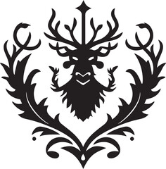 Regal Banner Symbol Black Vector Icon Majestic Vector Heraldic Insignia Black Icon