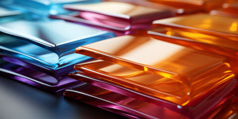 different color Polycarbonate durable plastic sheeting - obrazy, fototapety, plakaty