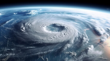 Intense ocean typhoon, cyclone, hurricane, NASA imagery.