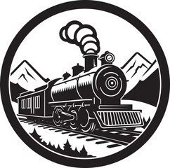 Historical Railway Legacy Vector Black Design Black Vector Rail Nostalgia Icon