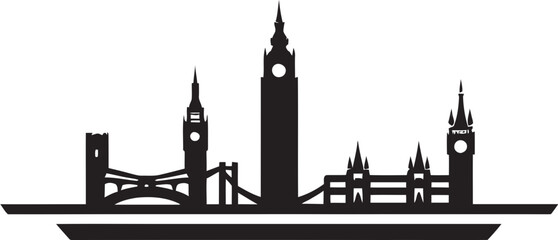 Fototapeta premium The Shard Black Vector Icon City of London Vector Design