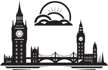 Londons Financial District Black Icon Westminster Abbey Vector Black Design