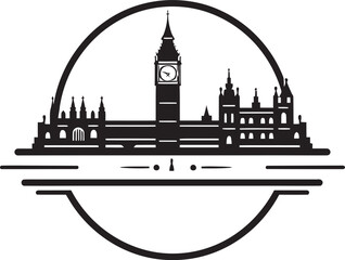 Fototapeta premium Londons Iconic Skyline Black Vector Icon The Gherkin Building Vector Design