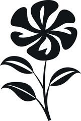 Island Botanicals Black Icon Exquisite Floral Accent Vector Black Design