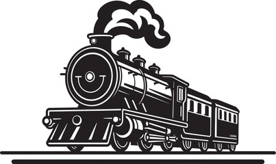 Heritage Train Route Vector Design Antique Railroad Path Black Icon - obrazy, fototapety, plakaty