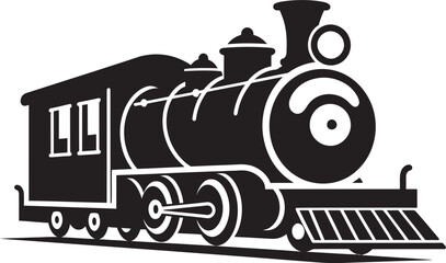Black Vector Vintage Rails Icon Timeless Railway Adventure Vector Design