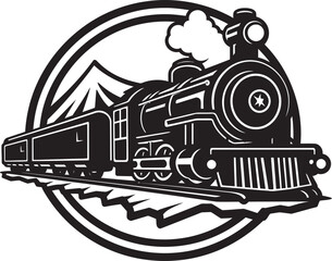 Nostalgic Train Tracks Vector Design Vintage Locomotion Black Icon
