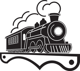 Steam Locomotive Glory Black Icon Yesteryears Railroad Charm Vector Black Design