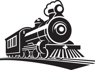 Retro Railways Black Vector Icon Nostalgic Train Tracks Vector Design