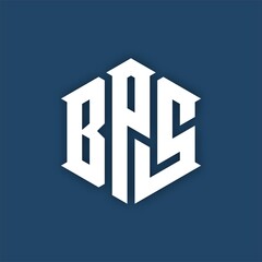 The logo of the initials B, P and S is a hexagon - obrazy, fototapety, plakaty