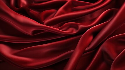 Elegant dark red velor textiles with deep folds