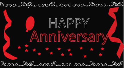 Happy anniversary card template Happy Anniversary Heart Design Greeting Card.