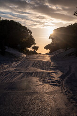 A Sandy Road at Sunset © Justo