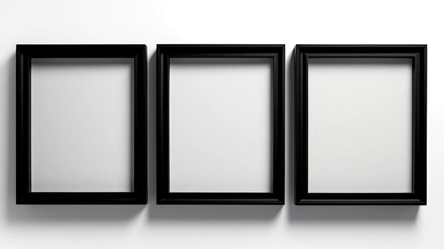Realistic picture frame collage isolated on a white background. Ideal for presentations and adding a touch of modern elegance to your wall interior.