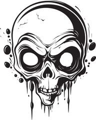Zombie Infused Candy Skull Vector Horror Treat Delight Vector Icon