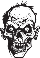 Whimsical Skull Vector Zombie Insanity Unhinged Zombie Design Skull Icon
