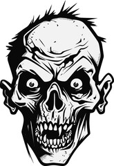 Unhinged Zombie Design Skull Icon Zombies Wild Ride Vector Craze