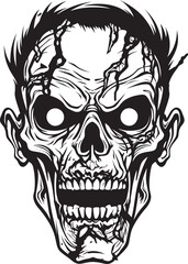 Frantic Zombie Skull Vector Design Zombies Delirium Crazy Skull Vector
