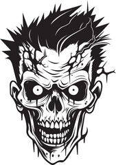 Outlandish Zombie Icon Vector Design Zombies Whirlwind Crazy Skull