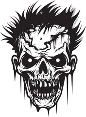 Zombies Chaos Crazy Skull Design Riotous Zombie Impression Vector Icon