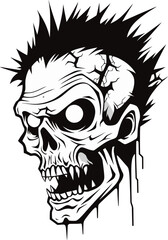 Zombies Hysteria Vector Icon Zombies Chaos Crazy Skull Design