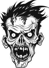 Zombies Disorderly Craze Crazy Skull Zombies Uncontrolled Skull Vector Icon