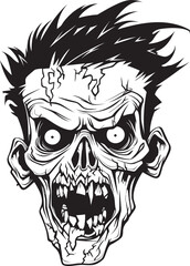 Zombies Frantic Image Vector Design Zombies Disorderly Craze Crazy Skull