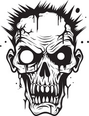 Zombies Chaos Crazy Skull Vector Zombies Unruly Vision Vector Design