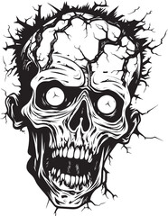 Zombies Insanity Vector Icon Zombies Frenzy Crazy Skull Design