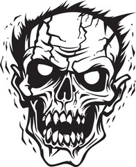 Zombies Frantic Image Vector Design Zombies Disorderly Craze Crazy Skull