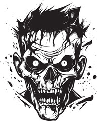 Zombies Unraveled Theme Vector Icon Zombies Rebellion Crazy Skull Vector
