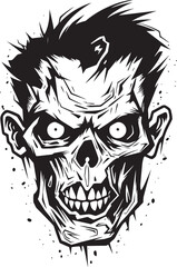 Zombies Uncontrolled Skull Vector Icon Zombies Unraveled Theme Crazy Skull