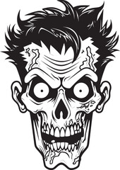 Zombies Deranged Emblem Crazy Skull Zombies Insanity Vector Icon