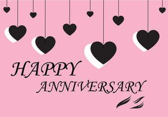 Happy Anniversary Card . A Beautiful pink colour Anniversary card