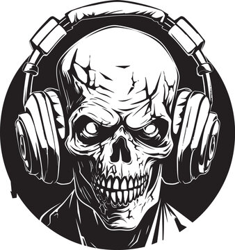 Zombie Spin Master Vector Design Zombie DJ Grooves Vector Icon