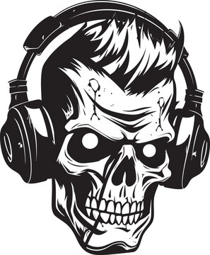 Zombie Rhythm Master Vector Design Zombie DJ Spin Vector Icon