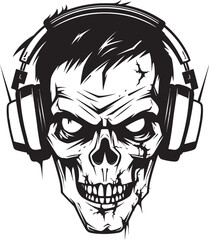 Zombie DJ Remix Zone Vector Design Zombie Dancefloor Thrills Vector Icon