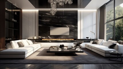 Sleek Ultra-Modern Living Room with Contemporary Elegance
