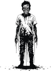 Obraz premium Malevolent Undead Presence Vector Design Decayed Vector Impression Full Body Zombie